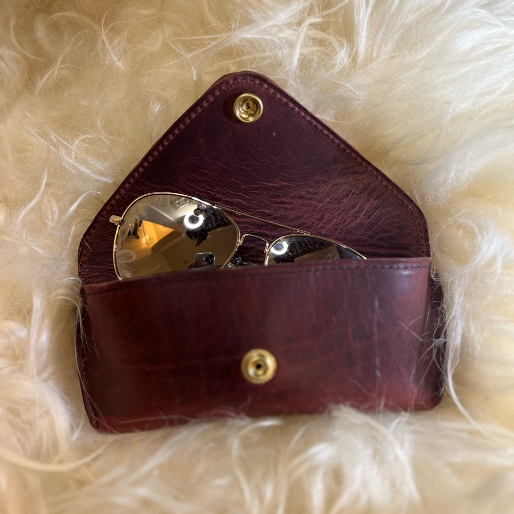 Horween leather glasses case